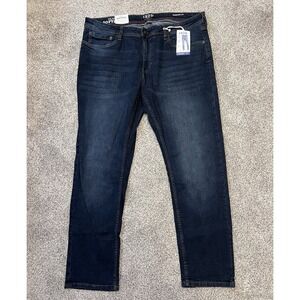 IZOD SoftFlex Men's Stretch Straight Fit‎ Jeans Dark Blue 5-Pocket Denim